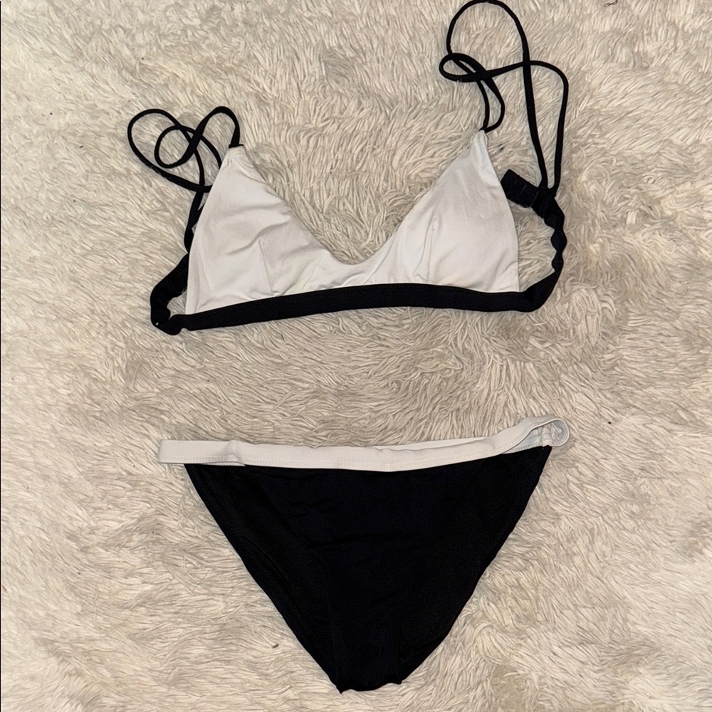 Black and White Bikini Set